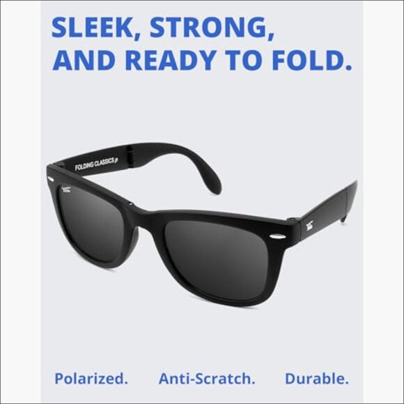 Polarized Folding Sunglasses with Vegan Leather Case main image 6